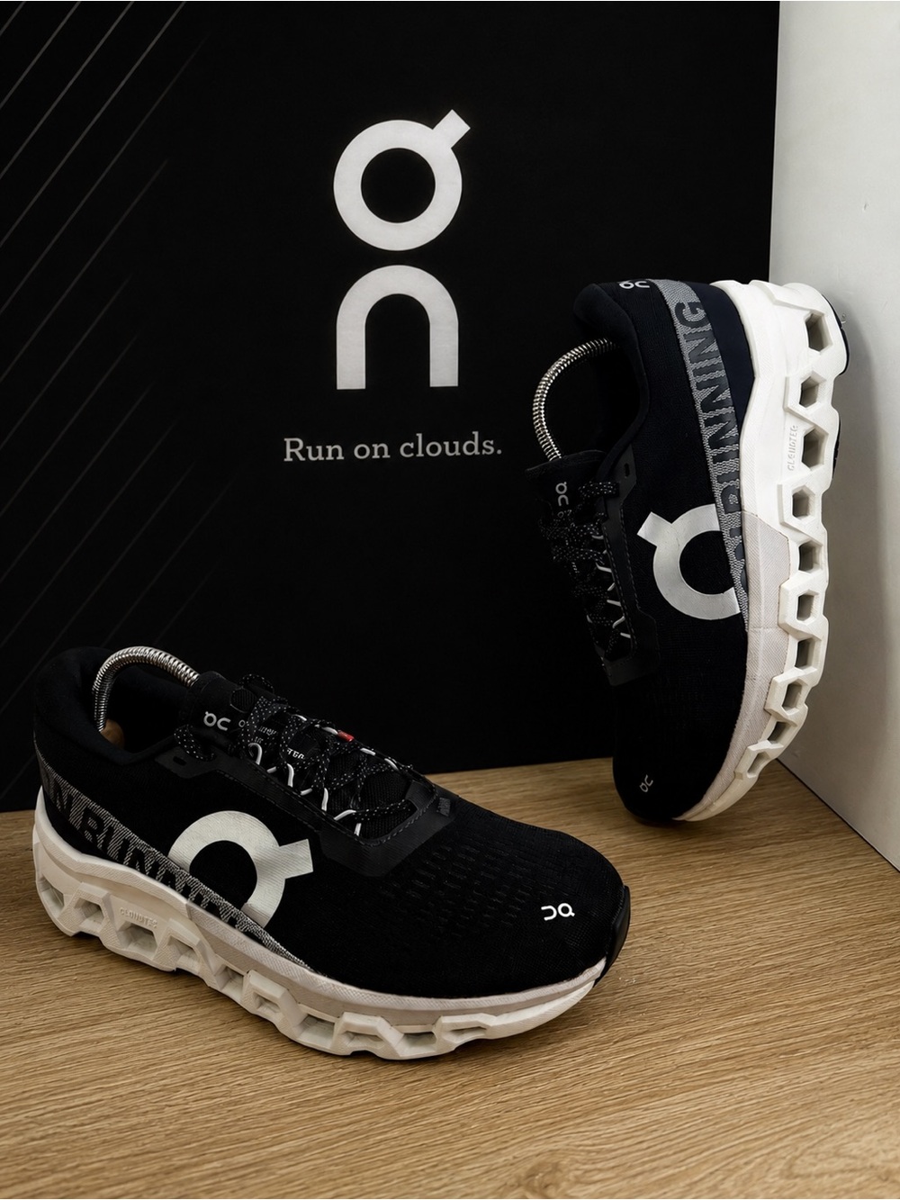 On Running Black and White Women's Cloudrunning Shoes
